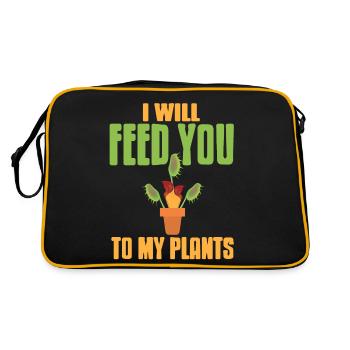 I Will Feed You To My Plants Funny Carnivorous - Retro Bag - black/gold - Back