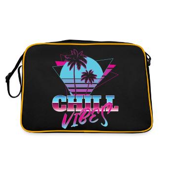 Chill vibes triangle tropical sunset 80s neon nost - Retro Bag - black/gold - Back