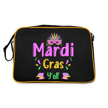 Mardi Gras Kostüm Mask - Retro Tasche - Schwarz/Gold - Hinten