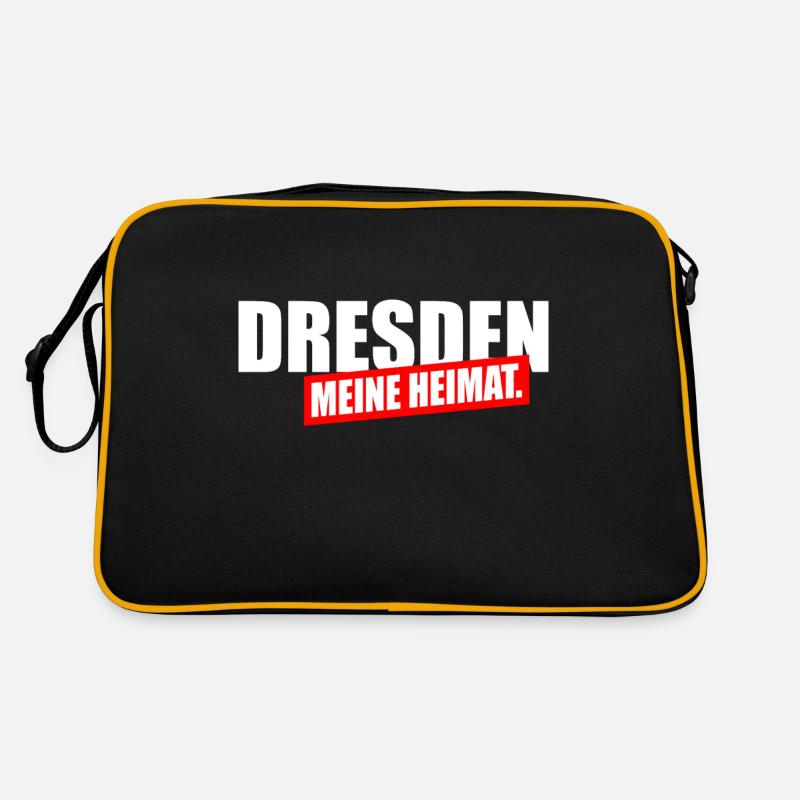 Dresden meine Heimat - Retro Tasche - Schwarz/Gold