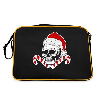 Pirate Skull Santa Claus Cap Pyjama de Noël - Sac Retro - noir/or - Dos