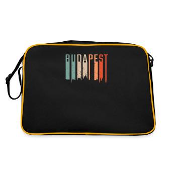 Budapest Ungarn Reise - Retro Tasche - Schwarz/Gold - Hinten