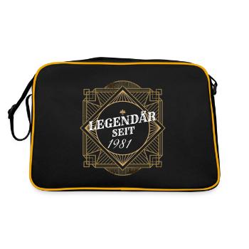 Legendär seit 1981 Retro Level Jahrgang Mann Frau - Retro Tasche - Schwarz/Gold - Hinten