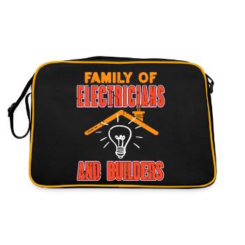 Family Of Electricians And Builders Cool Retro - Retro Bag - black/gold - Back