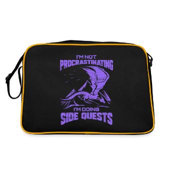 I'm Not Procrastinating I'm Doing Side Quests - Retro Tasche - Schwarz/Gold - Hinten