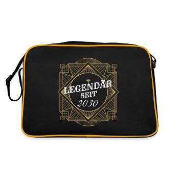 Legendär seit 2030 Retro Level Jahrgang Mann Frau - Retro Tasche - Schwarz/Gold - Hinten