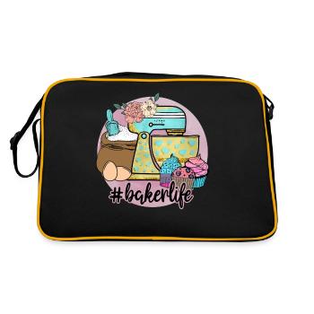 Baking Baker Baker Bakery Confectionery Cake - Retro Bag - black/gold - Back