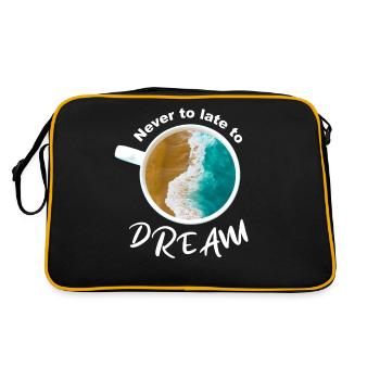 Kaffeetasse mit Stand und Meer Füllung - Retro Tasche - Schwarz/Gold - Hinten