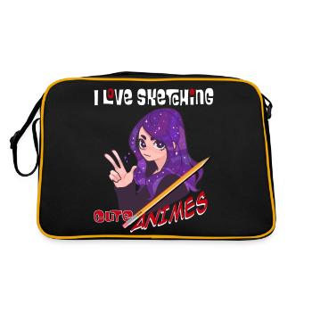 I love to draw cute anime - artists - Retro Bag - black/gold - Back
