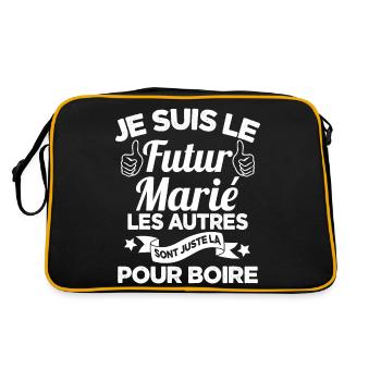 Cadeau de célibataire pour un futur marié - Sac Retro - noir/or - Dos