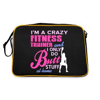 Crazy Fitness Trainer & Je ne fais que des trucs de fesses - Sac Retro - noir/or - Dos