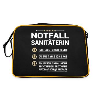 Emergency paramedic profession my own paragraphs - Retro Tasche - Schwarz/Gold - Hinten