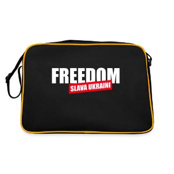 Slava ukraini - Retro Tasche - Schwarz/Gold - Hinten