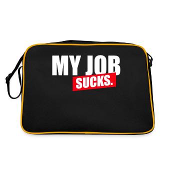 My job sucks - Retro Bag - black/gold - Back