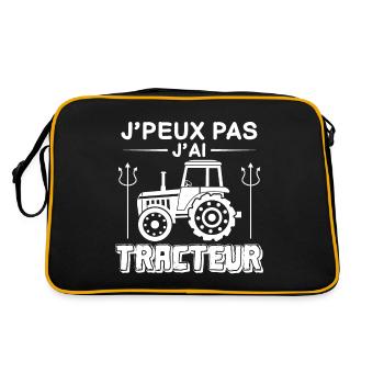 J'peux pas j'ai tracteur - Sac Retro - noir/or - Dos