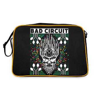 Computer board, circuit, skull saying - Retro Bag - black/gold - Back