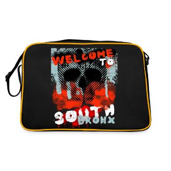 Vintage design New York-Bronx with skull - Retro Bag - black/gold - Back