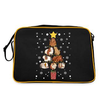 Arbre Cochon d’Inde Amoureux des animaux de Noël - Sac Retro - noir/or - Dos