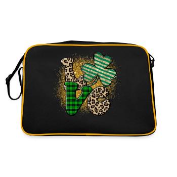 Happy St. Patrick´s Day Saint Patrick Irland Irish - Retro Tasche - Schwarz/Gold - Hinten