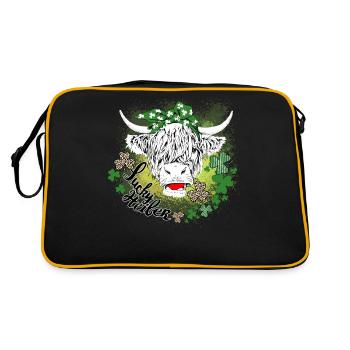 Happy St. Patrick´s Day Saint Patrick Irland Irish - Retro Tasche - Schwarz/Gold - Hinten