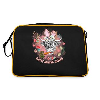Joyeux Lapin de Pâques Oeuf de Pâques Fête de Pâques Pâques - Sac Retro - noir/or - Dos