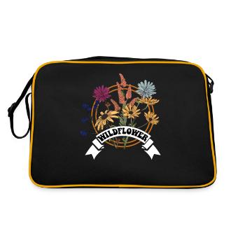 Belles fleurs sauvages Fleurs sauvages Bouquet Fleur - Sac Retro - noir/or - Dos