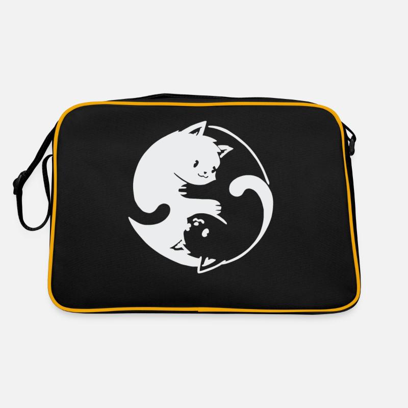 Yin Yang Katzen Design Retro Tasche