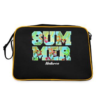 Summer design with hibiscus - Retro Bag - black/gold - Back