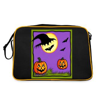 Halloween Kinderparty - Retro Tasche - Schwarz/Gold - Hinten