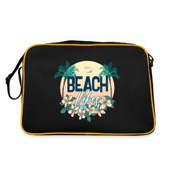 Ambiance de plage Design pour les amoureux de la plage ou la fête - Sac Retro - noir/or - Dos