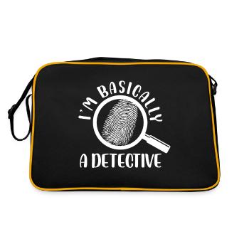 forensic fingerprint magnifying flass Design - Retro Tasche - Schwarz/Gold - Hinten