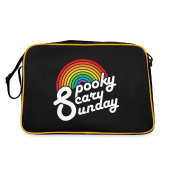 Spooky Scary Sunday Trendy Retro Rainbow - Sac Retro - noir/or - Dos