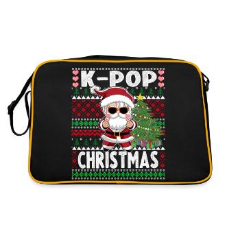 Santa K Pop Finger Heart, Teen Girls Christmas - Retro Bag - black/gold - Back