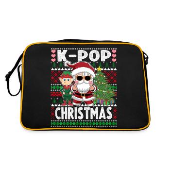 Santa and Elf K-Pop Christmas Ugly Sweater - Retro Bag - black/gold - Back