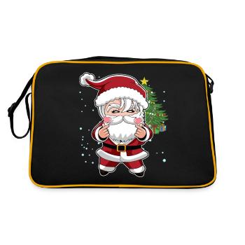 Santa K Pop Style Finger Heart Gesture Korean - Retro Bag - black/gold - Back