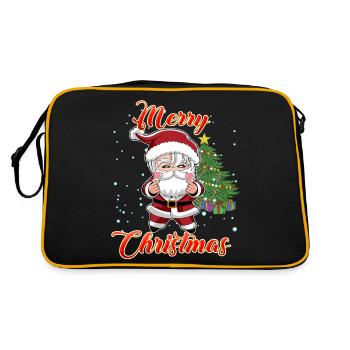 Cute Santa K Pop Style Teen Girls Christmas - Retro Bag - black/gold - Back