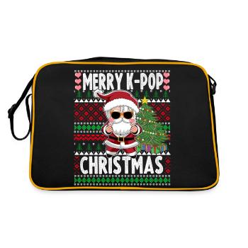 Ugly Christmas Sweater Design K-Pop Santa - Retro Bag - black/gold - Back