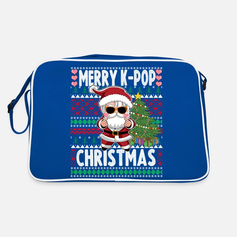 Hässlicher Weihnachtspullover Design K-Pop Weihnachtsmann Retro Tasche