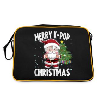 Merry Christmas Oppa Santa K-Pop Idol - Retro Bag - black/gold - Back