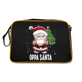 Oppa Santa Cool K-Pop Christmas Santa - Retro Bag - black/gold - Back