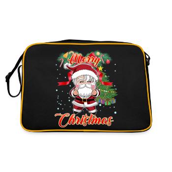 Merry Christmas K-Pop Style Santa Claus - Retro Bag - black/gold - Back