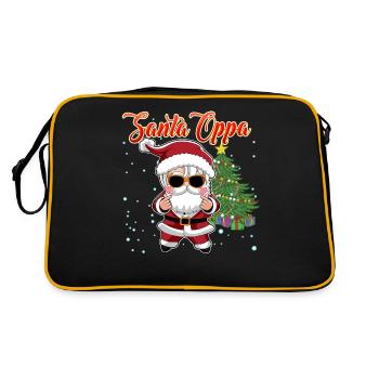 Cute Santa Oppa for Christmas K Pop - Retro Bag - black/gold - Back