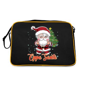 Funny K Pop Christmas K Pop Santa - Retro Bag - black/gold - Back