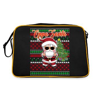Oppa Santa Claus Korean Pop Christmas - Retro Bag - black/gold - Back