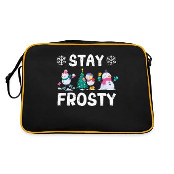 Funny Christmas Pajama Cool Snowman Xmas - Retro Bag - black/gold - Back