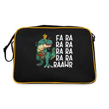 Dinosaure Fa Ra Ra Ra Rawr T-Rex Drôle - Sac Retro - noir/or - Dos
