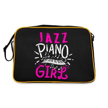 Jazz Piano Girl Cool Retro Jazz Music Lover - Retro Bag - black/gold - Back