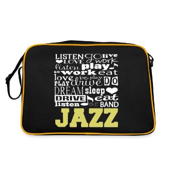 Lists Live Love Play Awesome JAZZ Band Player - Retro Bag - black/gold - Back