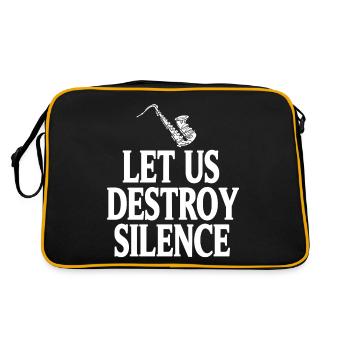Let Us Destroy Silence Drôle De Jazz Player T-Shirt - Sac Retro - noir/or - Dos
