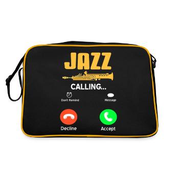 Jazz Is Calling Funny Retro Jazz Lover Designs - Retro Bag - black/gold - Back